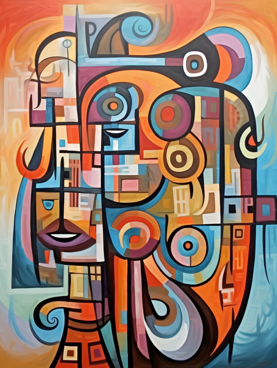 Gyönyörű kubizmus graffiti, modern faldekorációs ötletek alkotó: F. Abderrahim