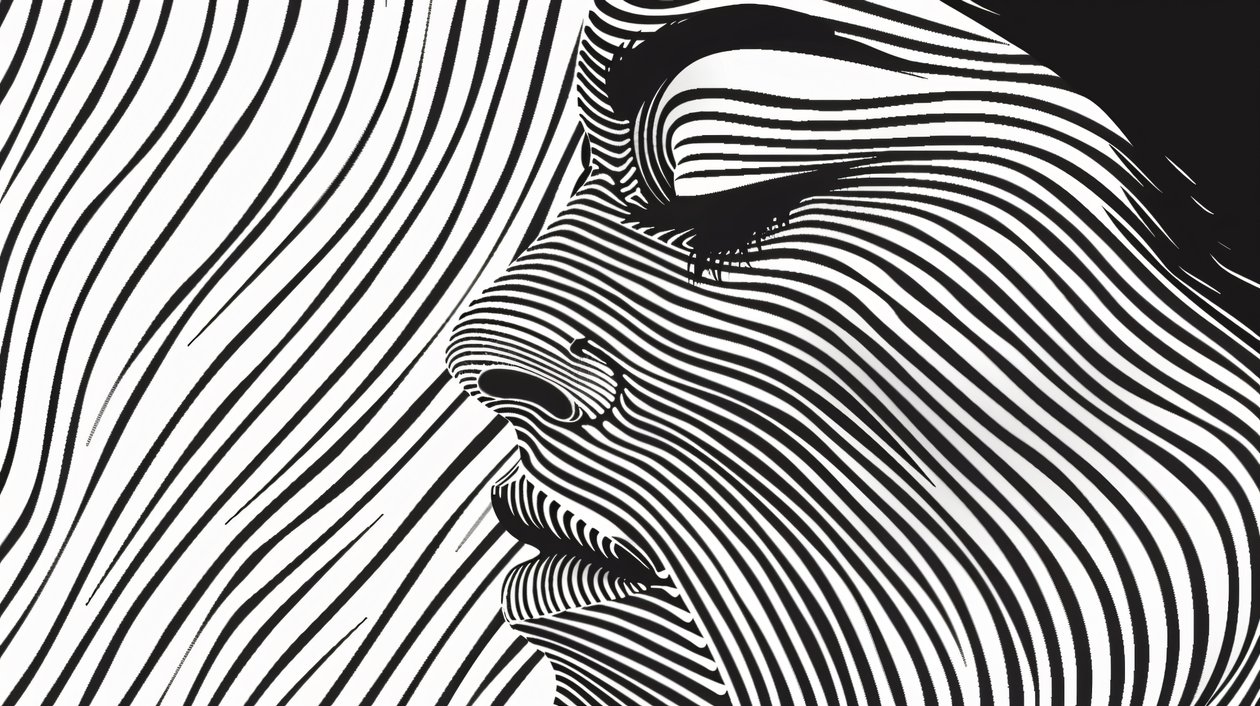 Minimalista egyvonalas stílus, női arc, fali dekoráció | print on demand alkotó: F. Abderrahim