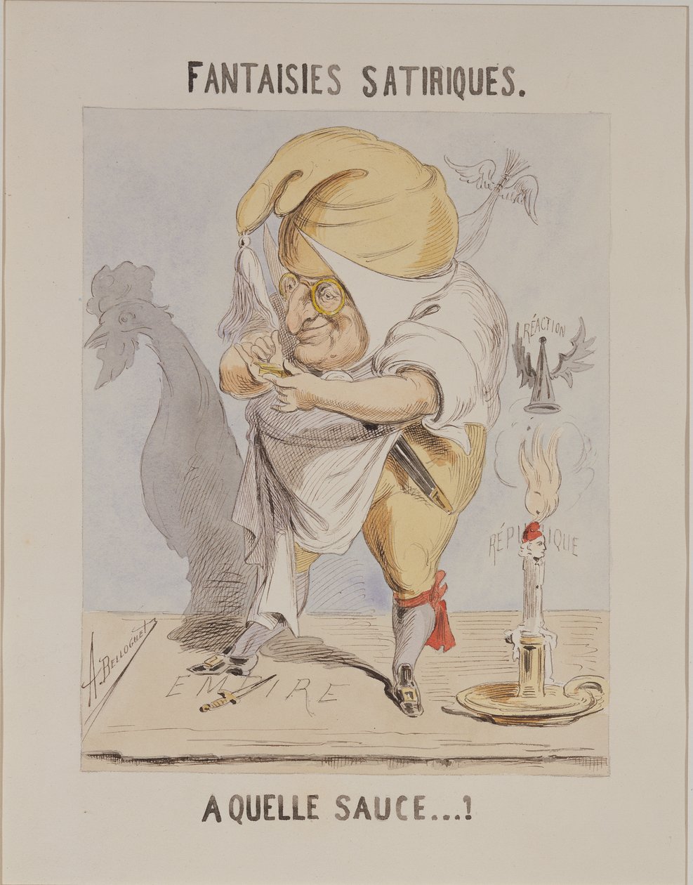 Szatirikus fantáziák, Adolphe Thiers (1797-1877) karikatúrája alkotó: A. Belloguet