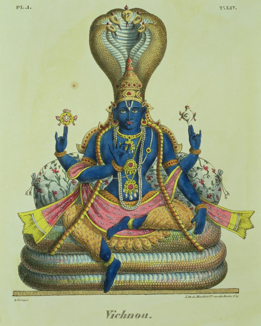 Vishnu, de Marlet metszete alkotó: A. Geringer