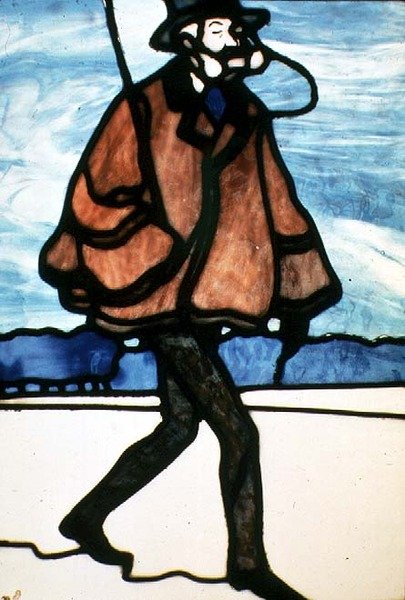 The Dandy, 1900 körül (ólomüveg) alkotó: A. Canissar