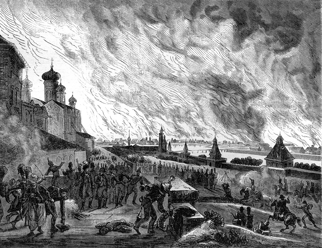 Moszkva lángokban áll, 1812. szeptember 15. 1882-1884. alkotó: A. Etienne