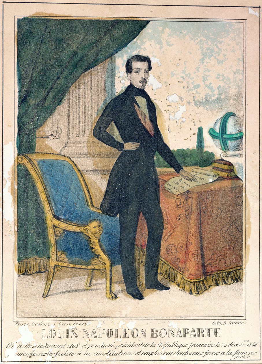 Louis-Napoleon Bonaparte (1808-73) leendő III. Napóleon, 1849 körül alkotó: A. Jannin