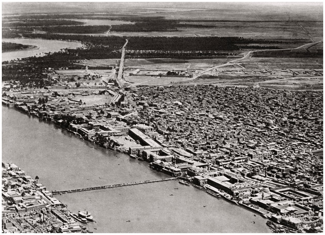 Bagdad egy repülőgépről, Irak, 1925 alkotó: A. Kerim