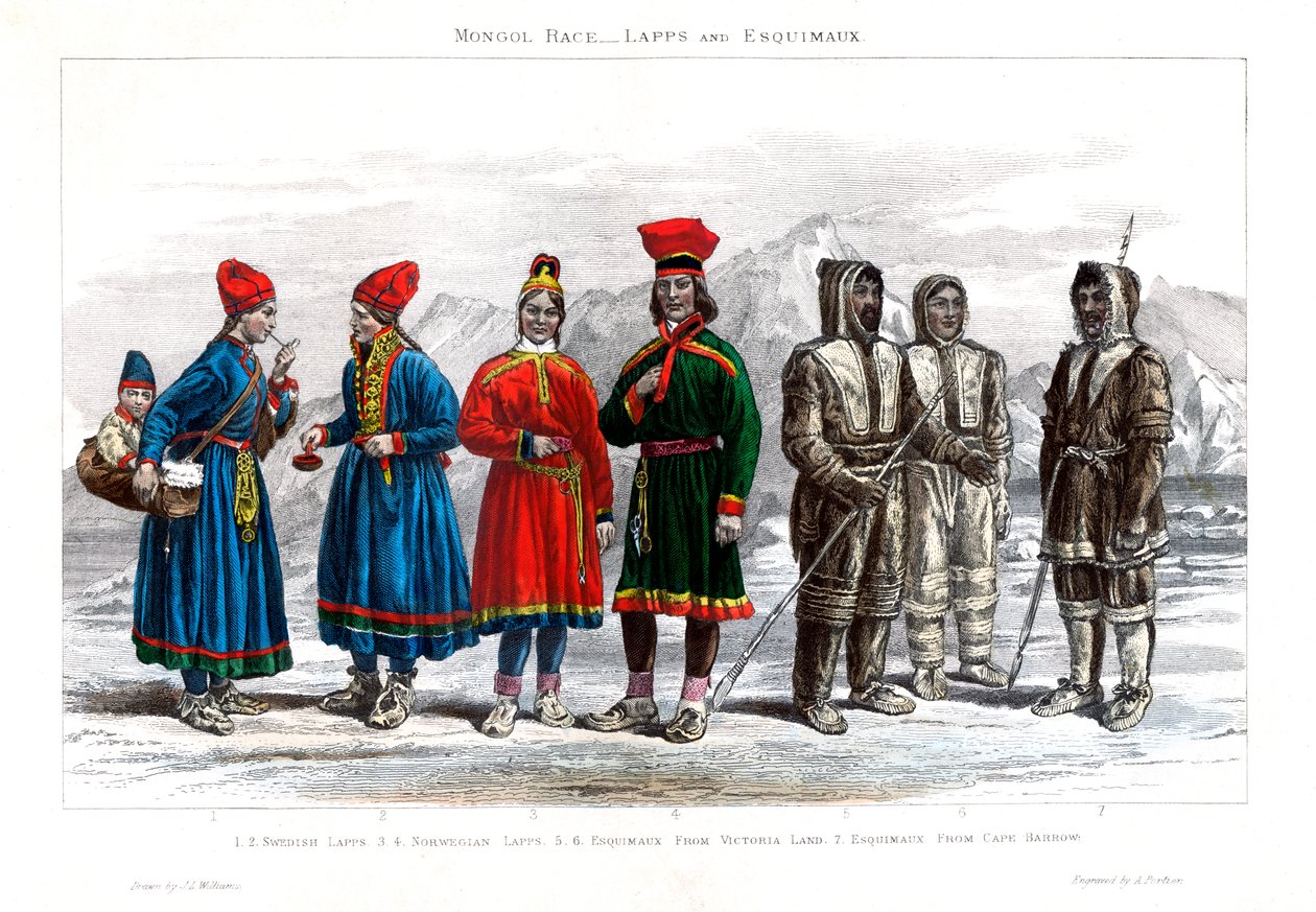 Mongol faj, lappok és esquimaux, 1800-1900. alkotó: A. Portier