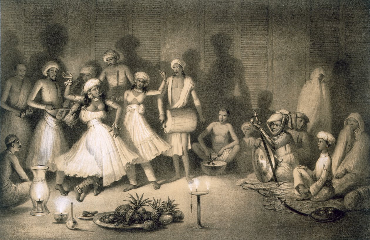 Nautch Girls tánca, kocsma. 1858. alkotó: A. Soltykoff