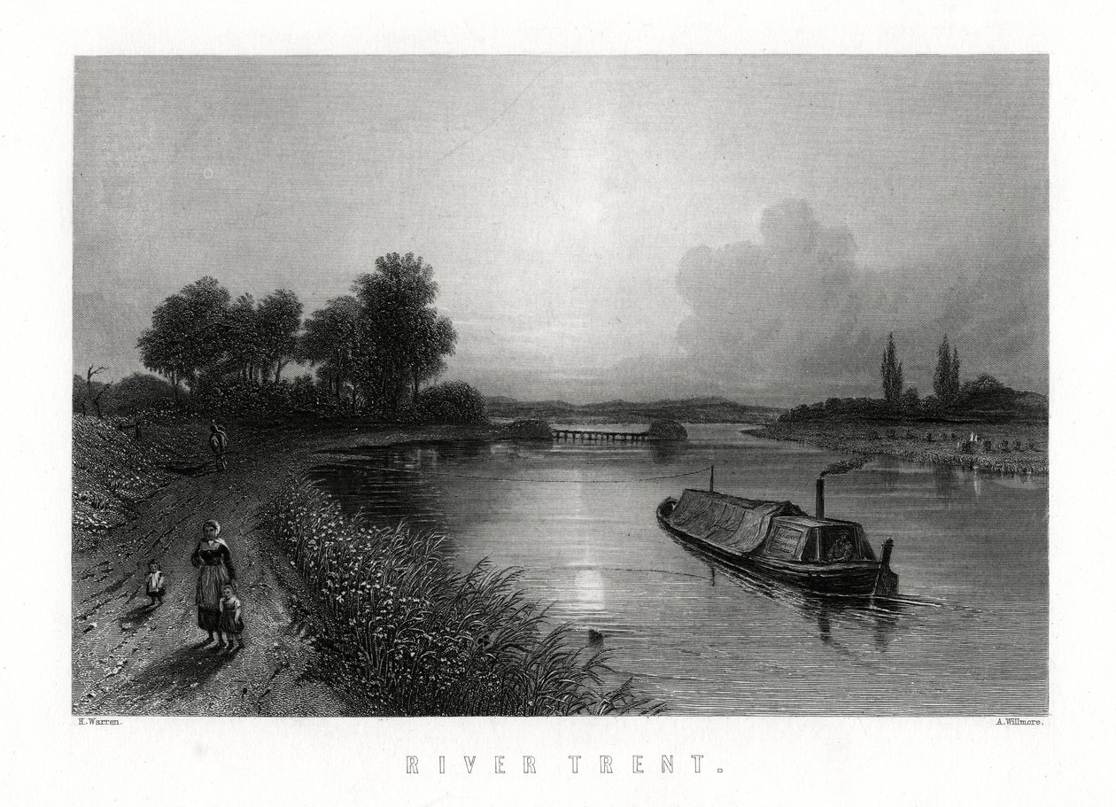 A Trent folyó, Anglia, 1883. alkotó: A. Willmore