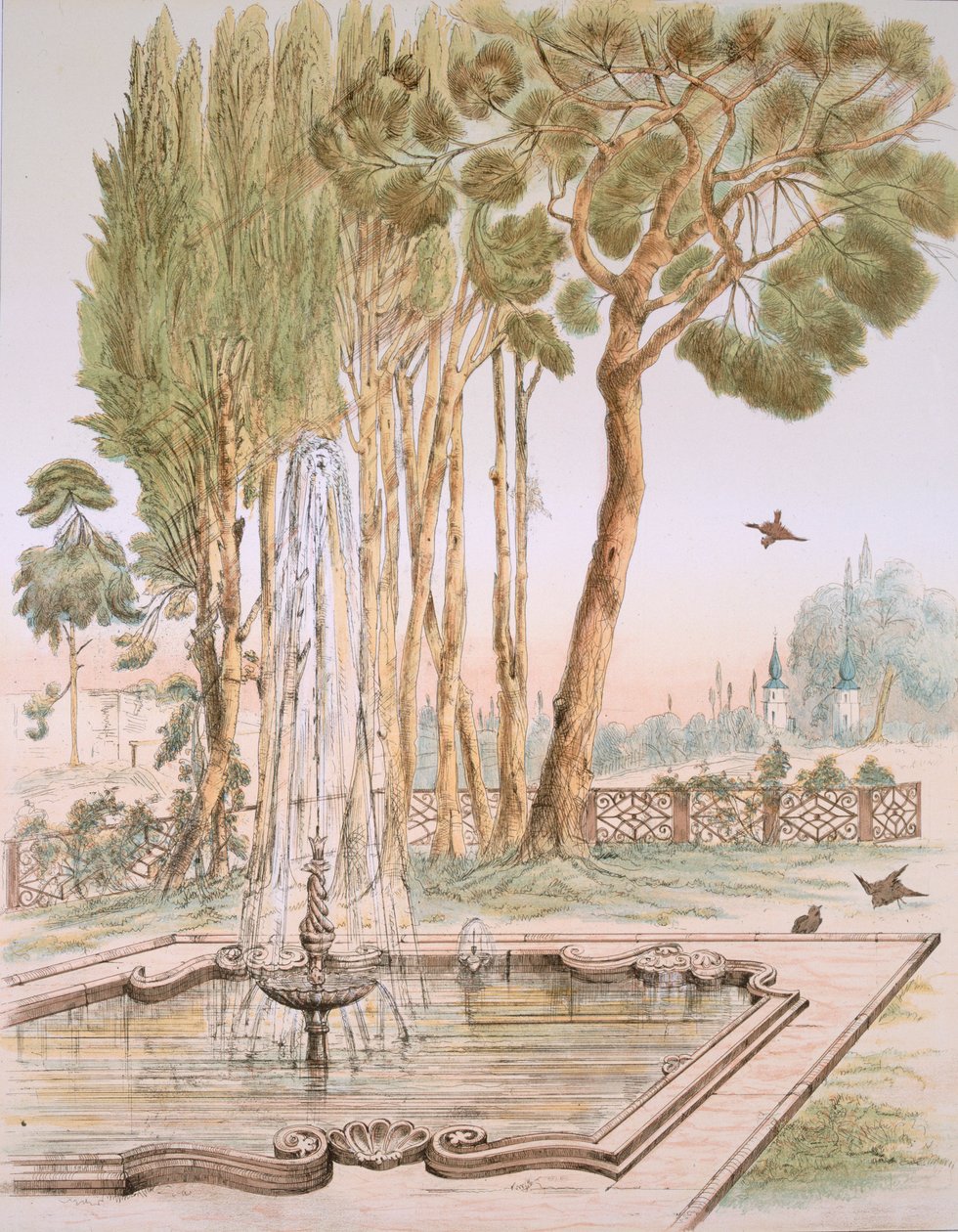 Kert Törökországban, kocsma. 1883. alkotó: A. de Beaumont
