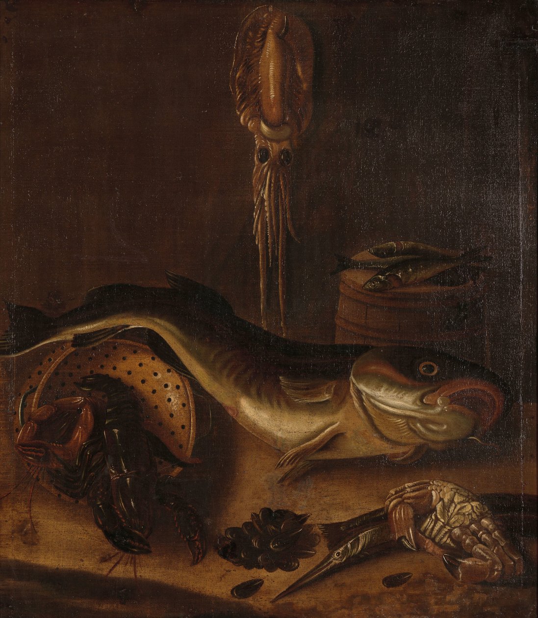 Csendélet halakkal alkotó: A. van Doeff