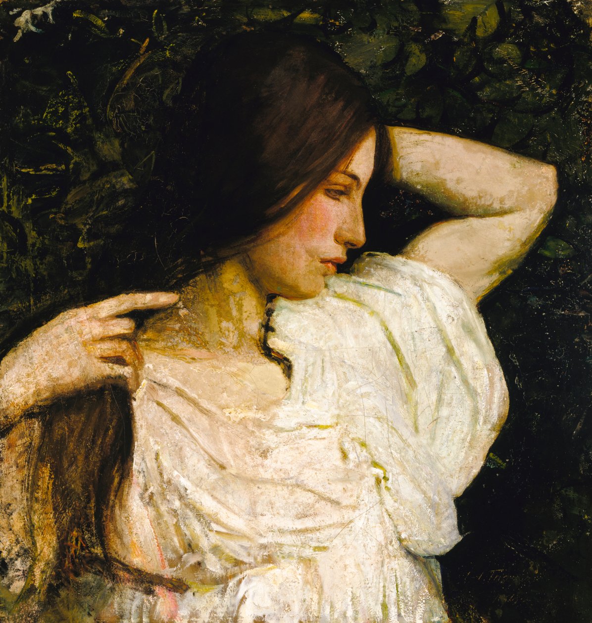 Haját rendező lány, 1918-1919. alkotó: Abbott Handerson Thayer