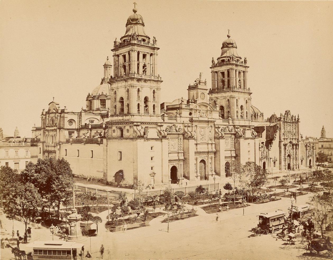 Vistas Mexicanas. Mexikó. A katedrális. alkotó: Abel Briquet