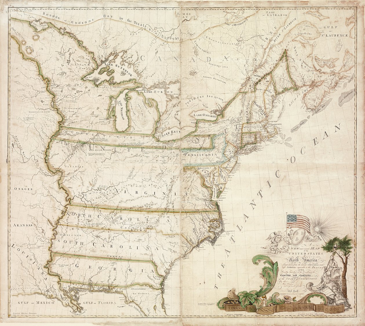 Amerika első nemzeti térképe, 1784 alkotó: Abel Buell