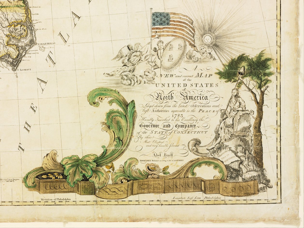 Amerika első nemzeti térképe, 1784 alkotó: Abel Buell