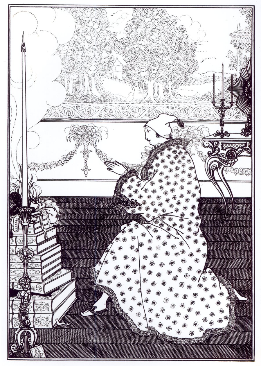 A báró imája, „A zár megerőszakolása”, Alexander Pope (1688-1744) litográfiája, Aubrey Beardsley (1872-98) 1895-96 alkotó: Abraham Bosse