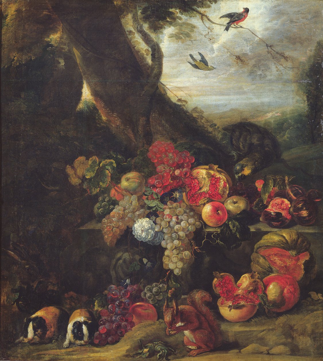 Gyümölcsök és állatok alkotó: Abraham Brueghel