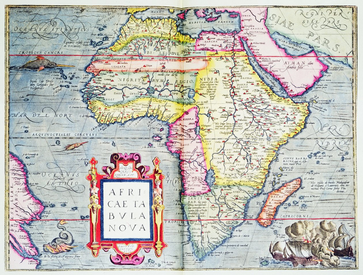 Africae tabvla nova, 1570 (színes metszet) alkotó: Abraham Ortelius