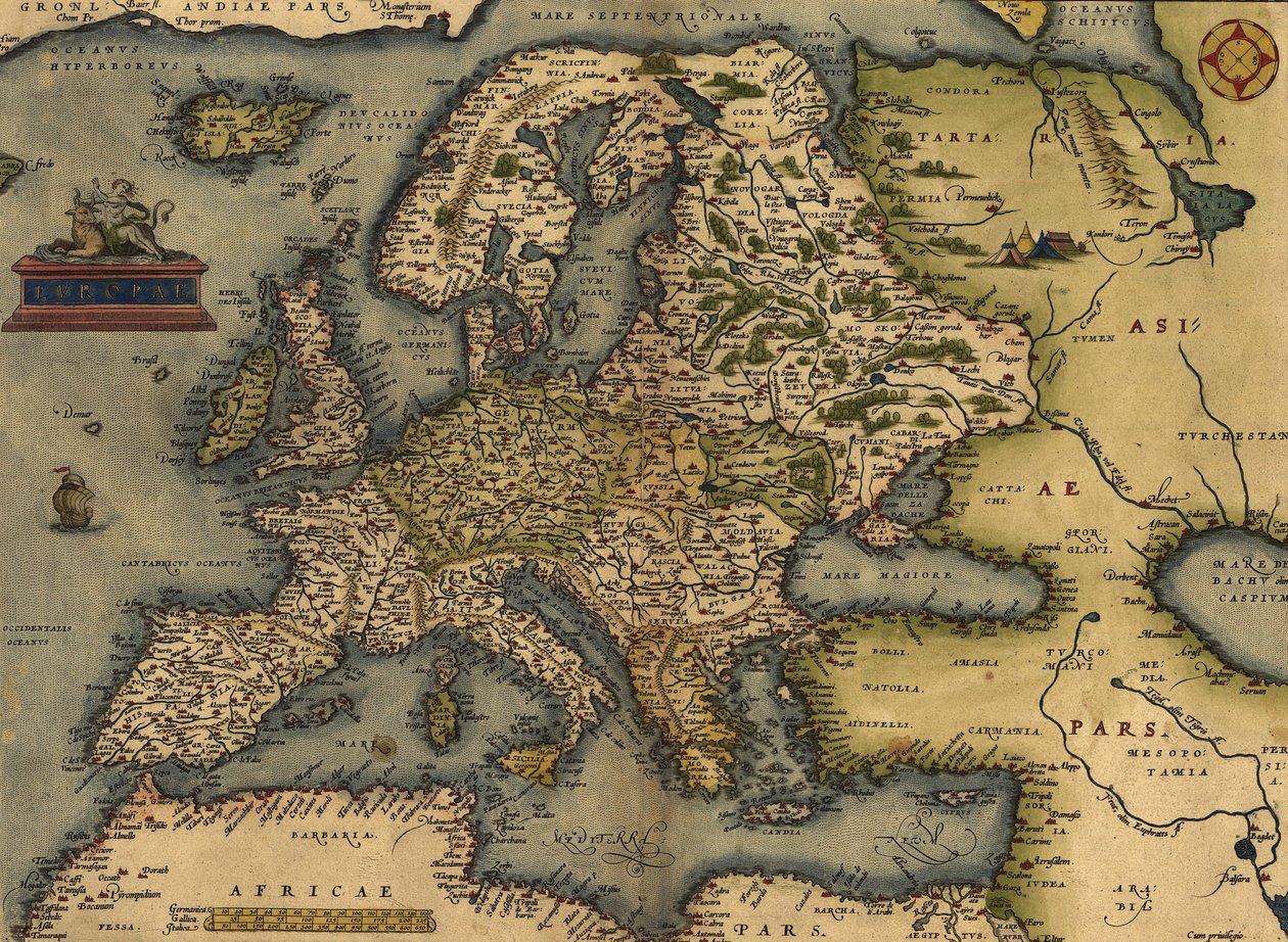 Európa térképe alkotó: Abraham Ortelius