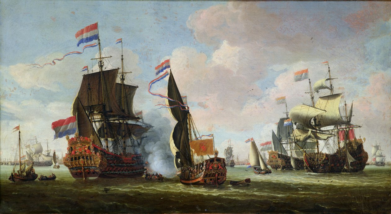 Michiel Adriaanszoon de Ruyter (1607-76) megérkezése Amszterdamba alkotó: Abraham Storck