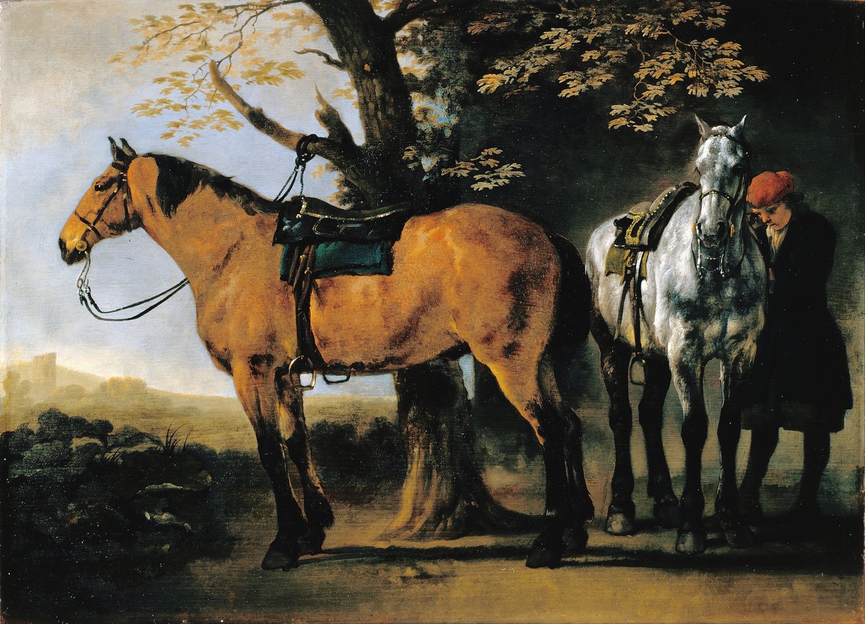 Két ló alkotó: Abraham van Calraet