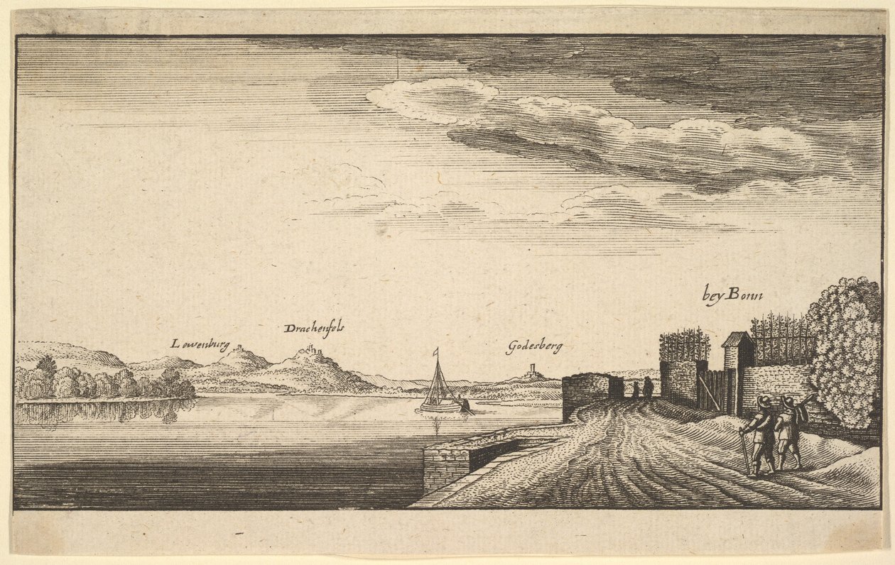 A Rajna Bonn mellett, másolat, 1625-77. alkotó: Abraham Aubri