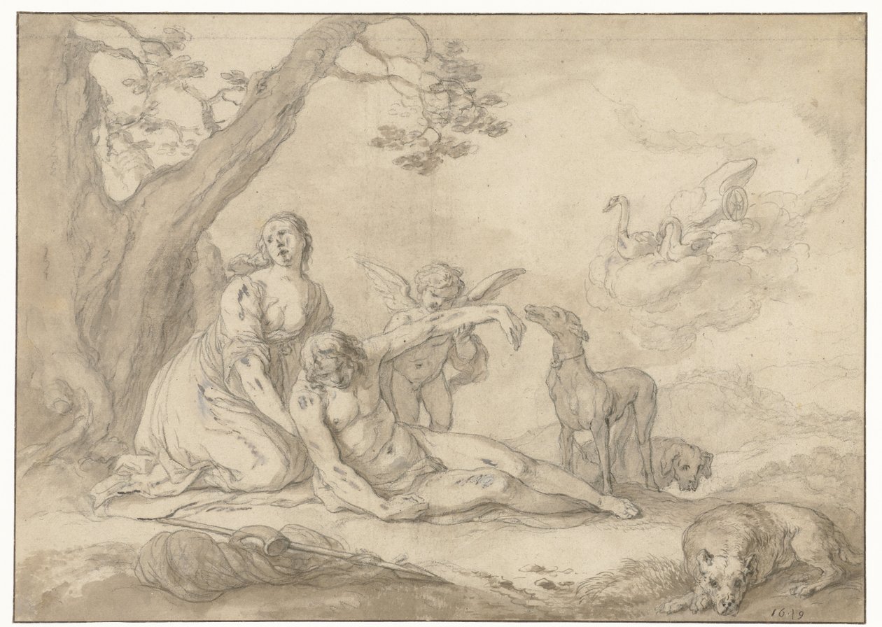 Diana és Endymion alkotó: Abraham Bloemaert