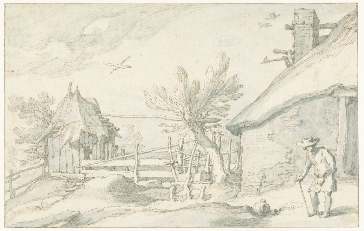 Udvar gazdasággal és istállóval alkotó: Abraham Bloemaert