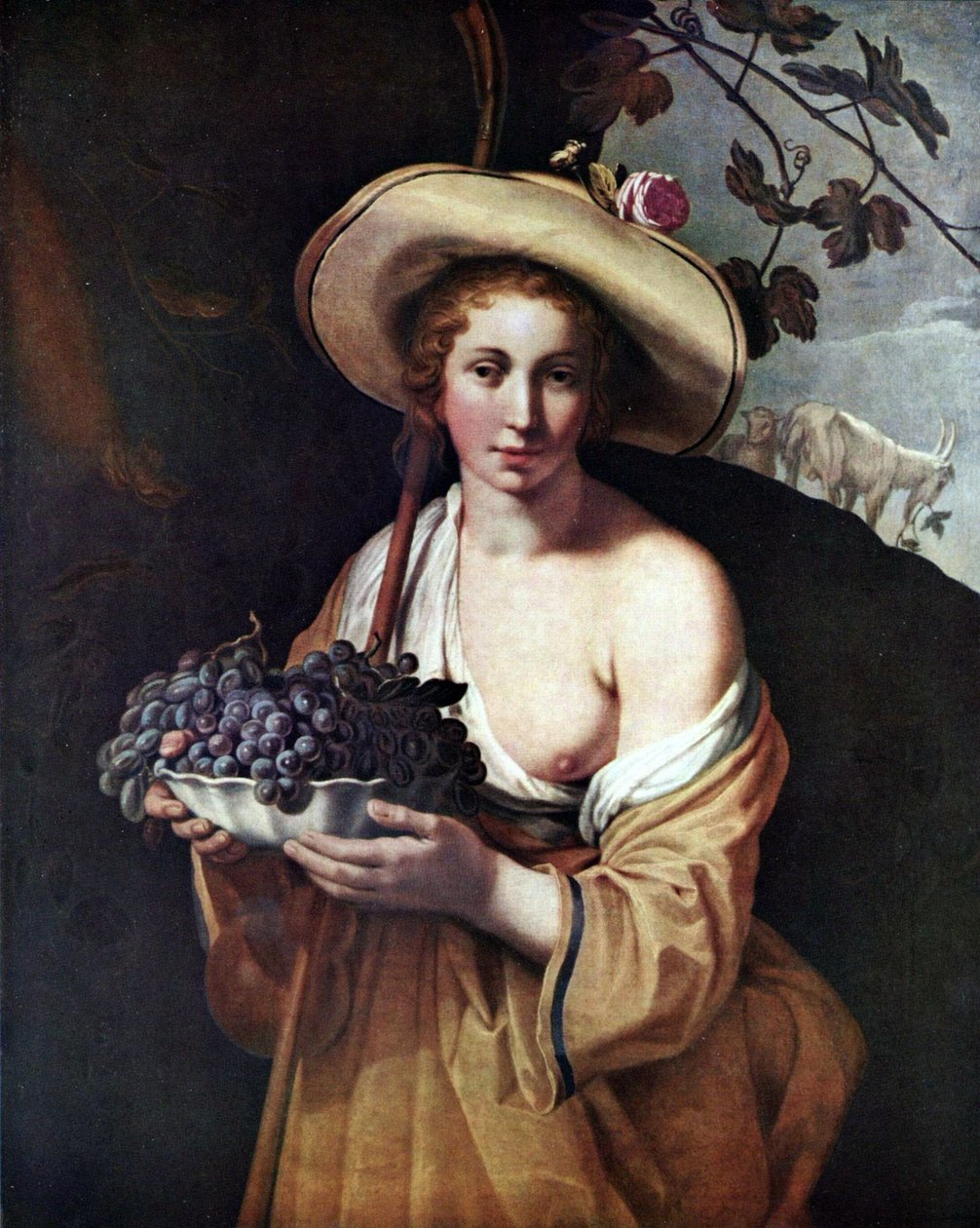 Német: Shepherdess with Grapes Shepherdess with Grapes alkotó: Abraham Bloemaert