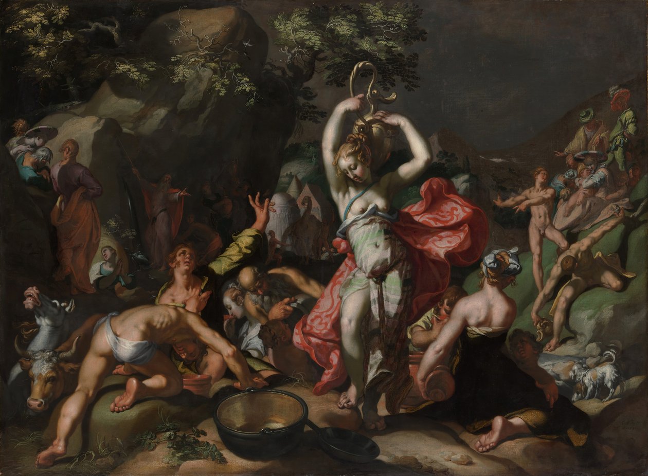 Mózes megüti a sziklát, 1596. alkotó: Abraham Bloemaert