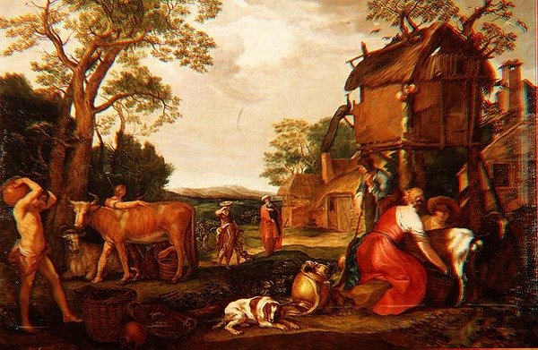 Hágár és Izmael kiűzése alkotó: Abraham Bloemaert