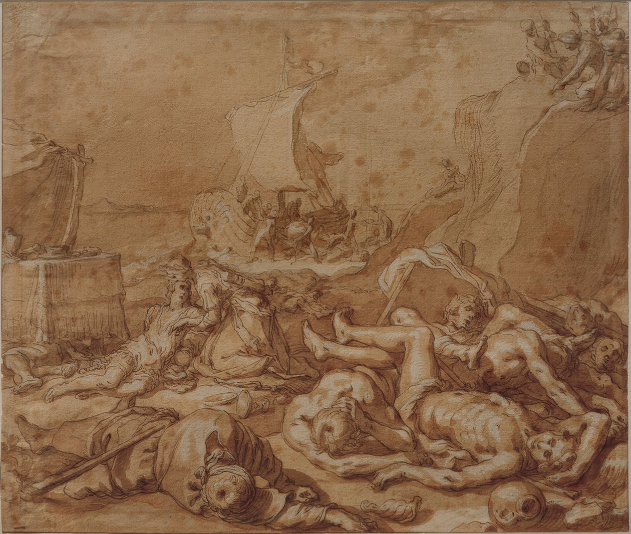 Theagenes és Chariclea a hajótörés után alkotó: Abraham Bloemaert