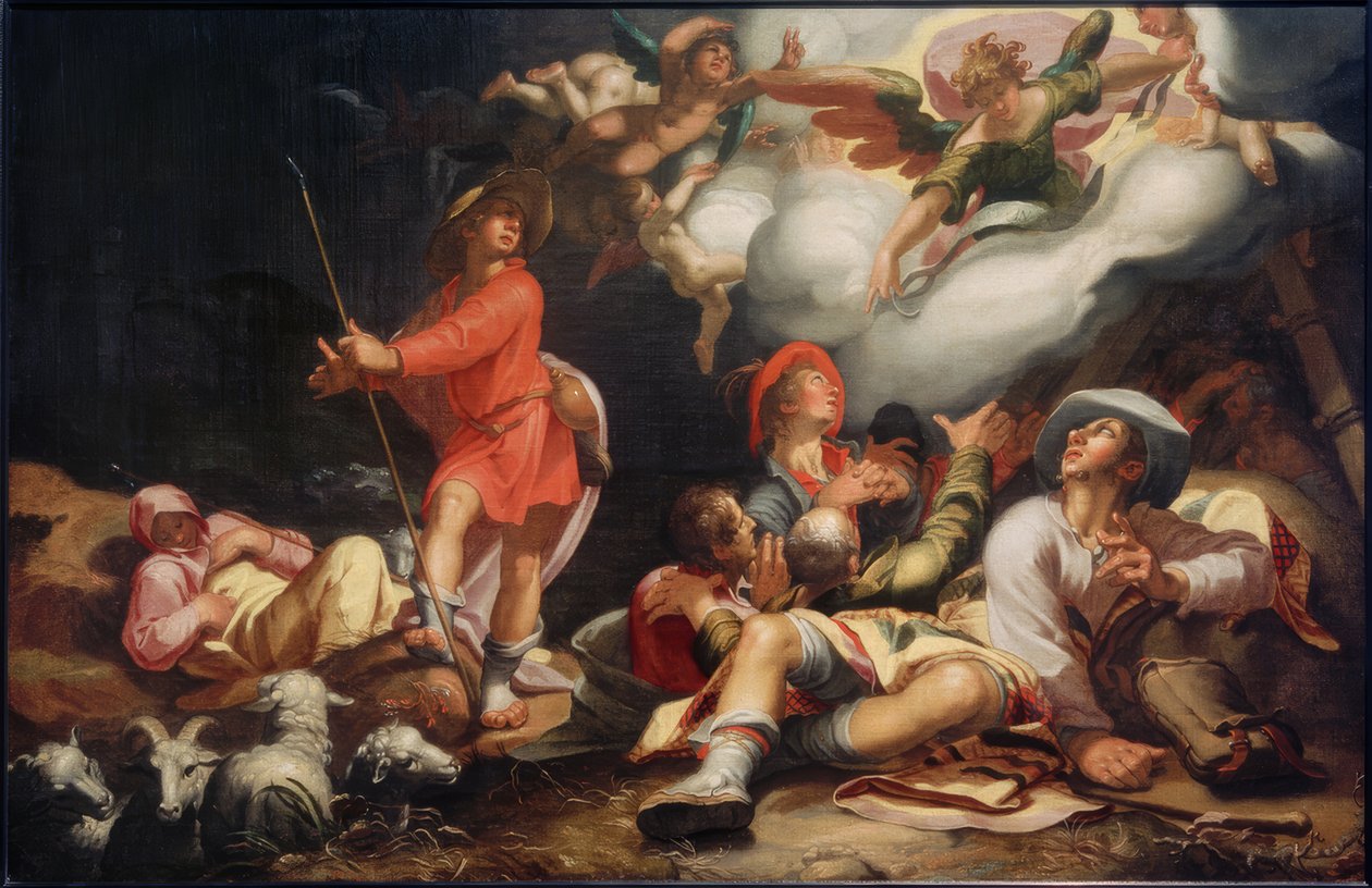 Angyali üdvözlet a pásztoroknak alkotó: Abraham Bloemaert