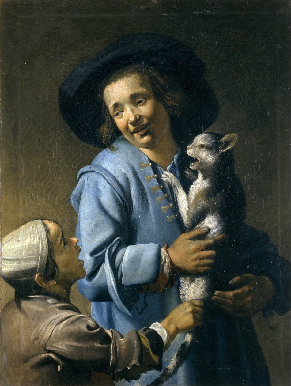 Fiatalok játszanak a macskával alkotó: Abraham Bloemaert