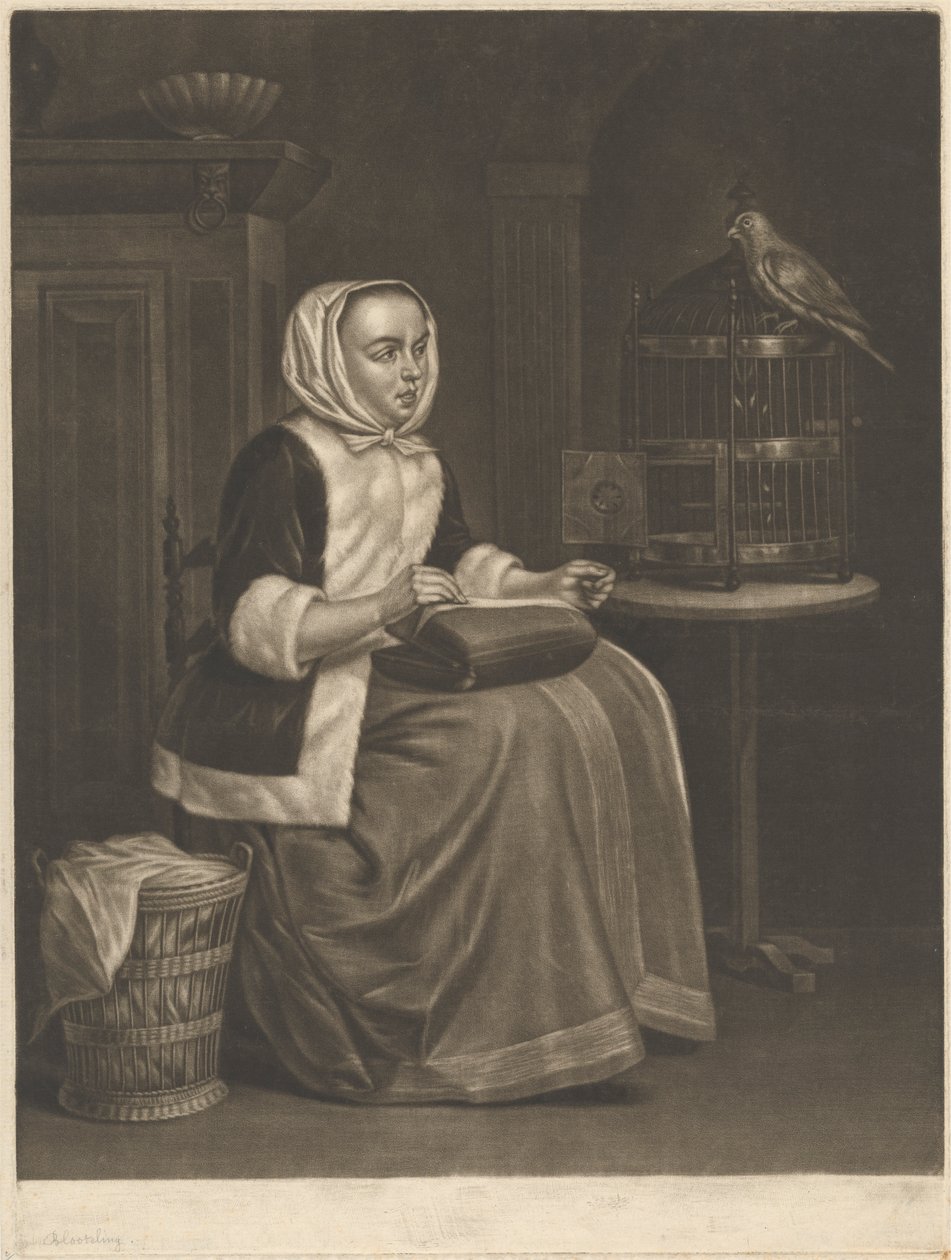 Nő varrás alkotó: Abraham Blooteling