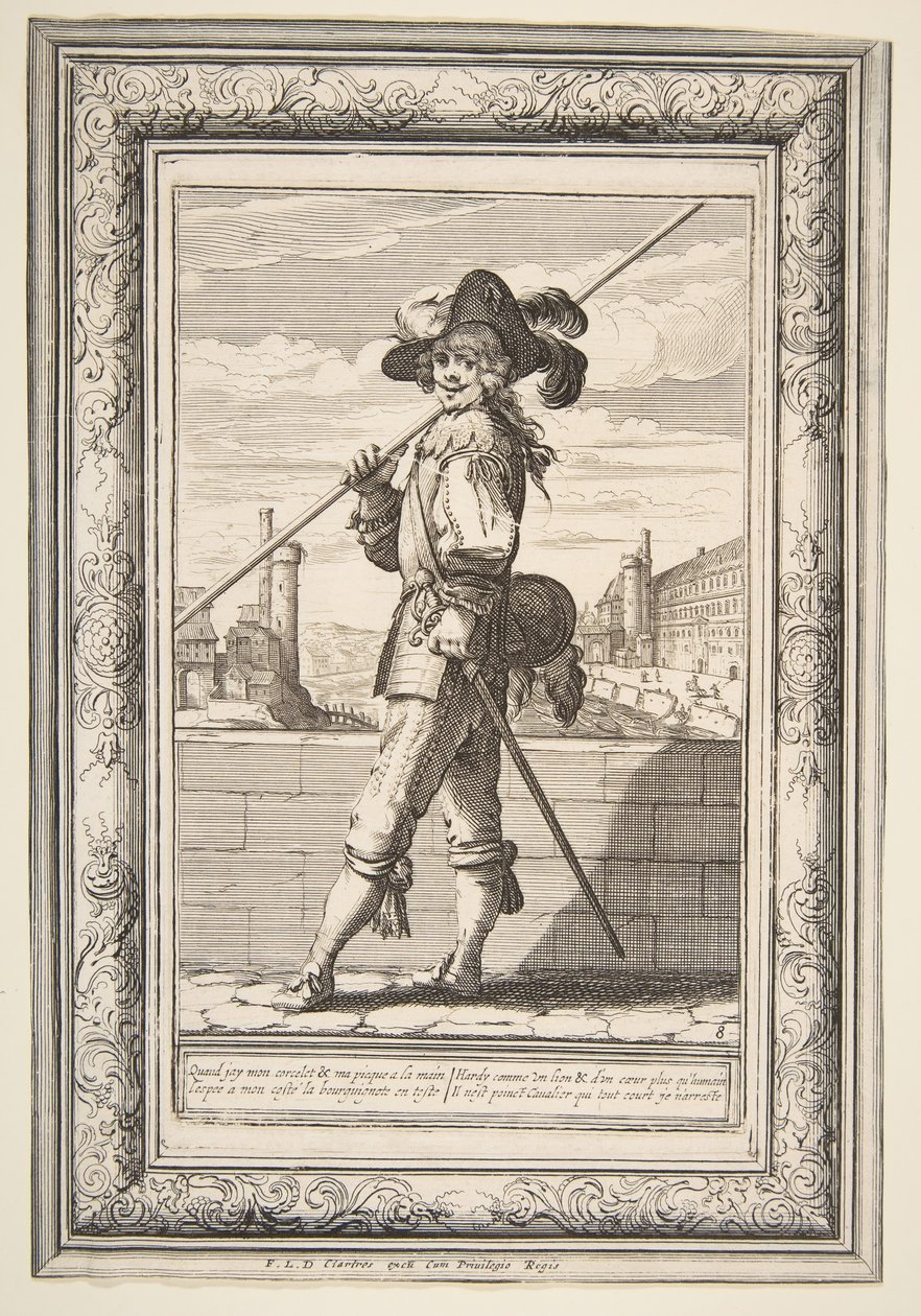 Egy Pikeman, 1632. alkotó: Abraham Bosse