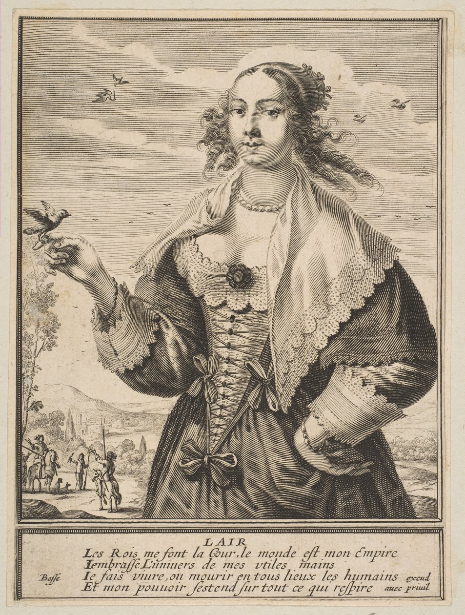 Levegő, 1630. alkotó: Abraham Bosse