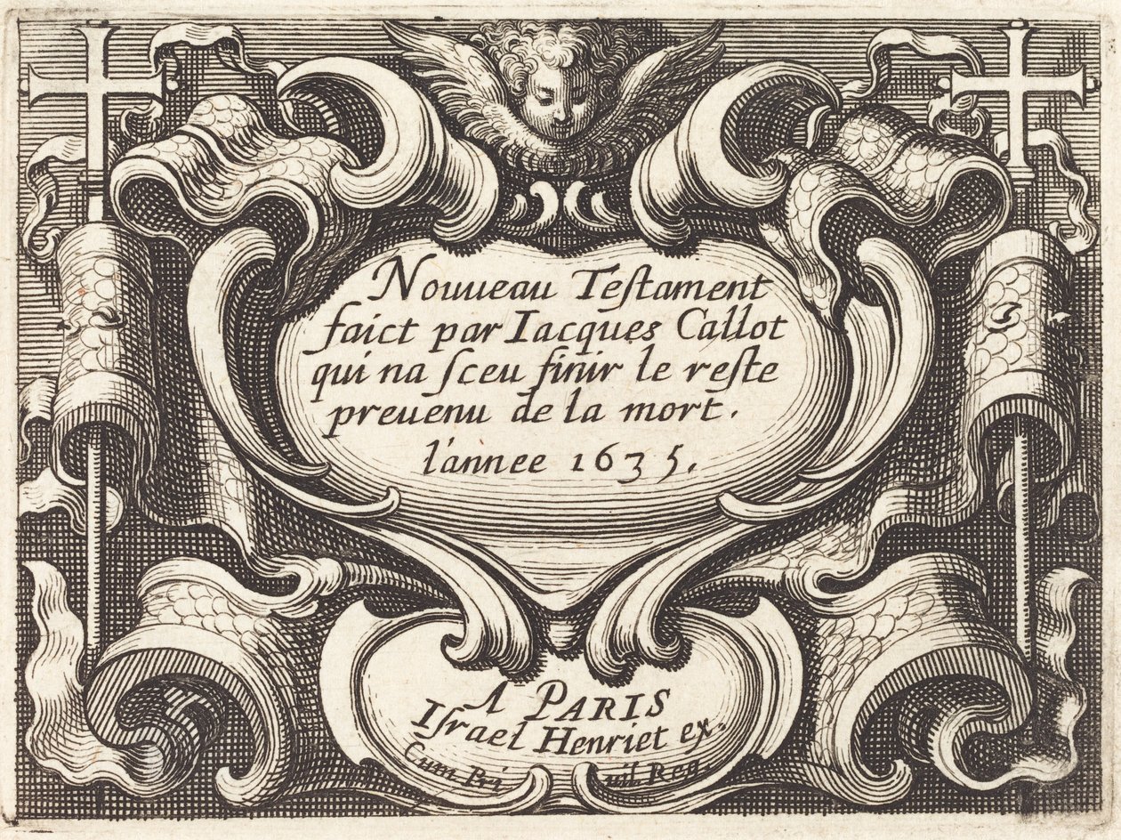 Callot "The New Testament" című művének előlapja alkotó: Abraham Bosse