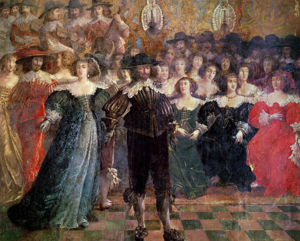 Az udvari bál (falfestmény) (részlet) alkotó: Abraham Bosse