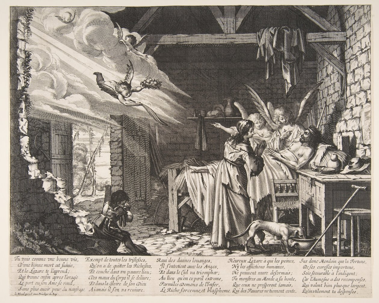 Lázár halála, 1620-76. alkotó: Abraham Bosse