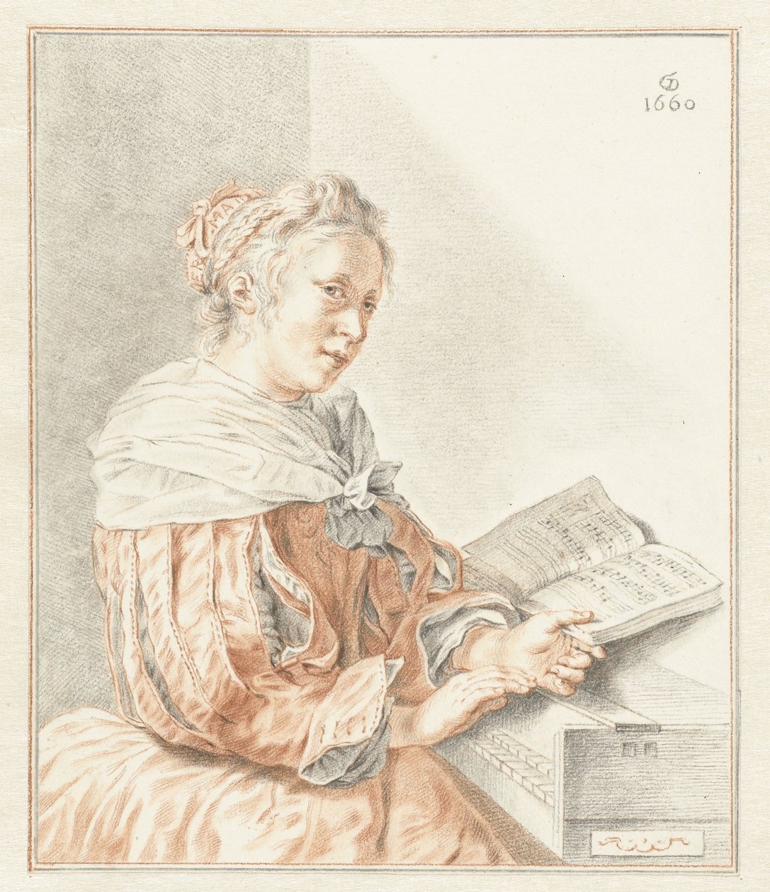 Hölgy a spinetnél alkotó: Abraham Delfos