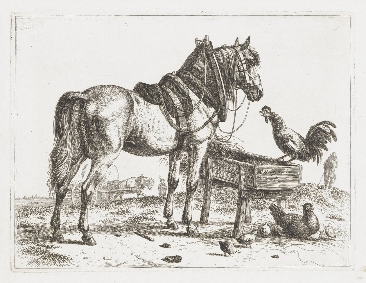 Ló az etetőnél alkotó: Abraham Hendrik Winter