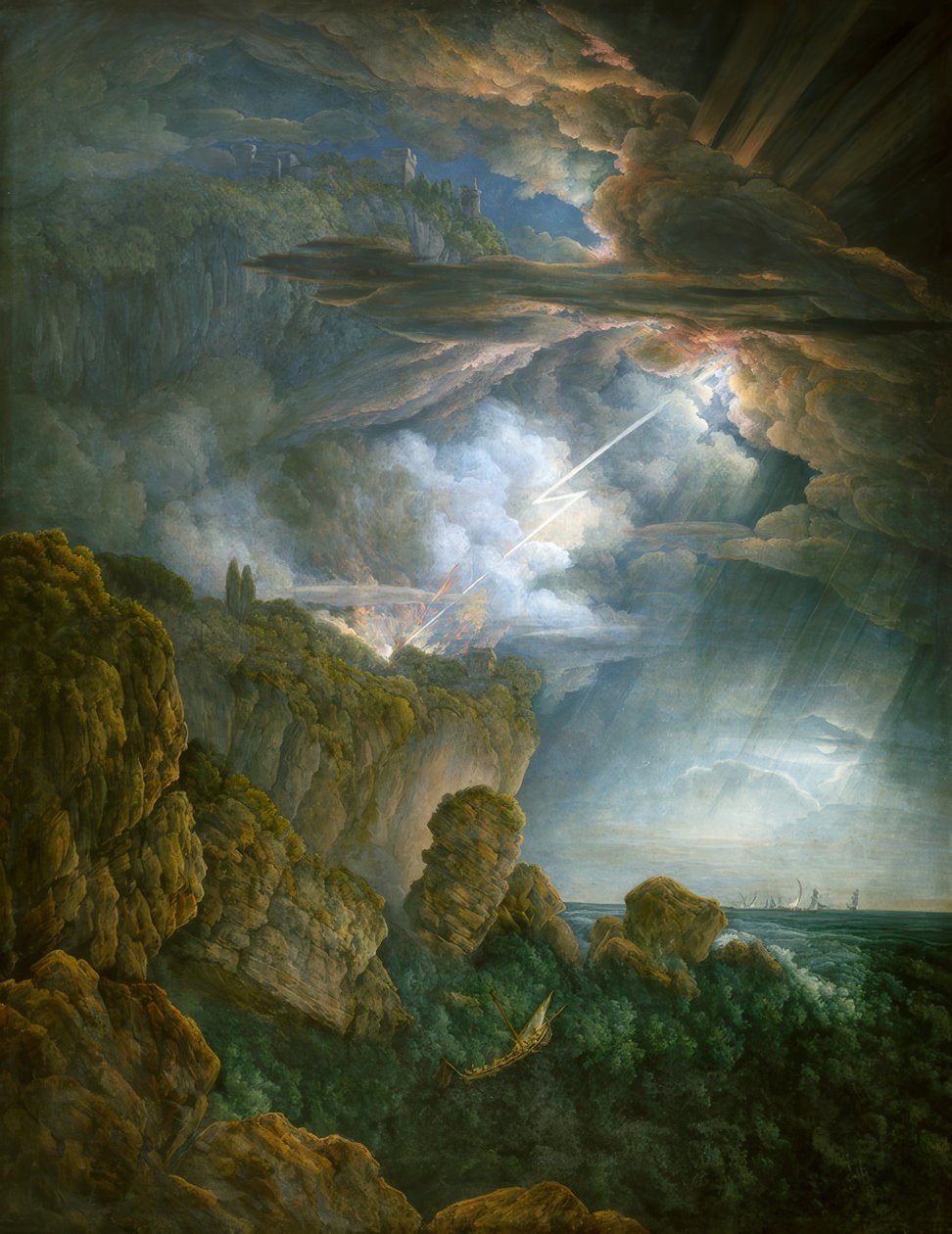 Éjszakai zivatar Cefalùban alkotó: Abraham Louis Rodolphe Ducros