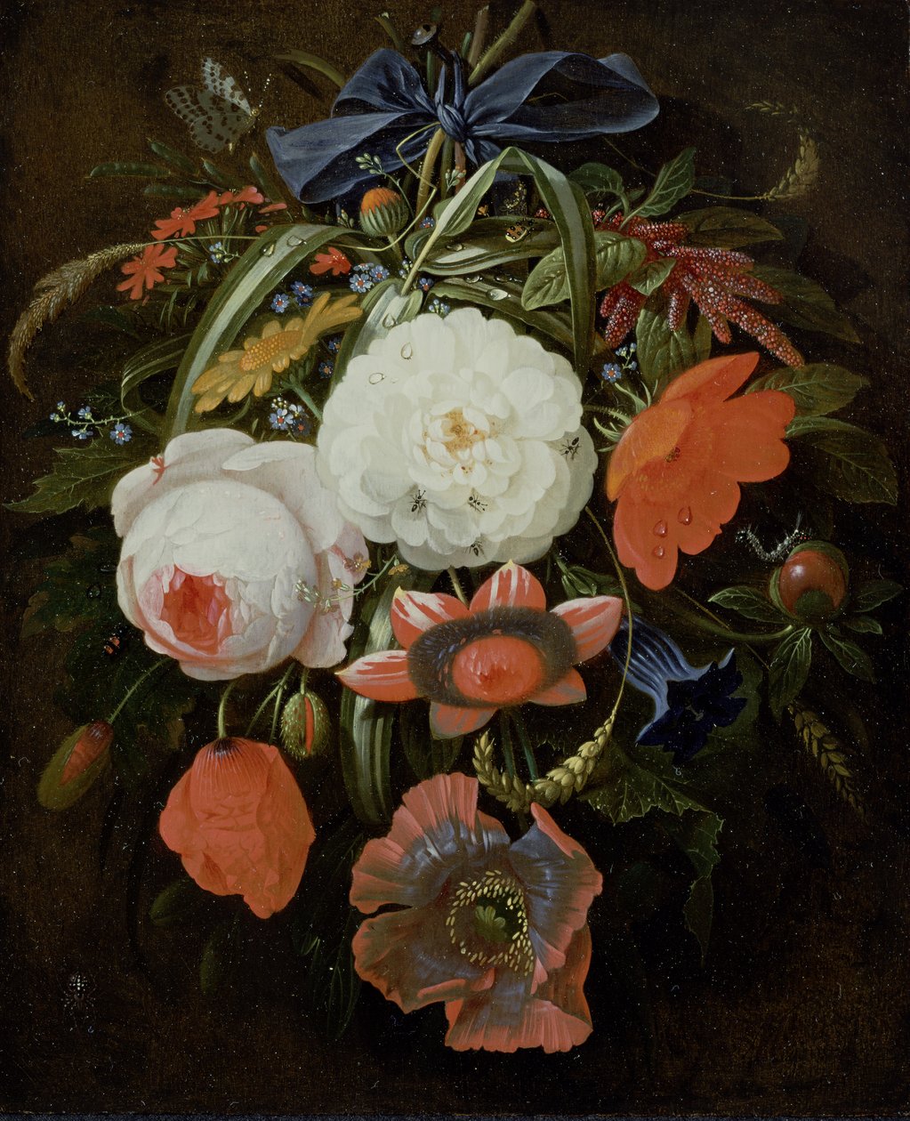 Lógó virágok csendélete alkotó: Abraham Mignon