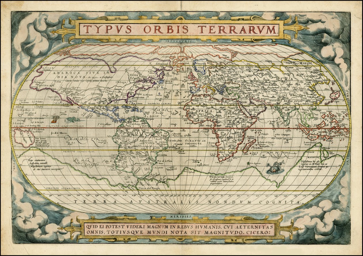 Abraham Ortelius Orbis Terrarum kiadványAntwerpen 1572 alkotó: Abraham Ortelius