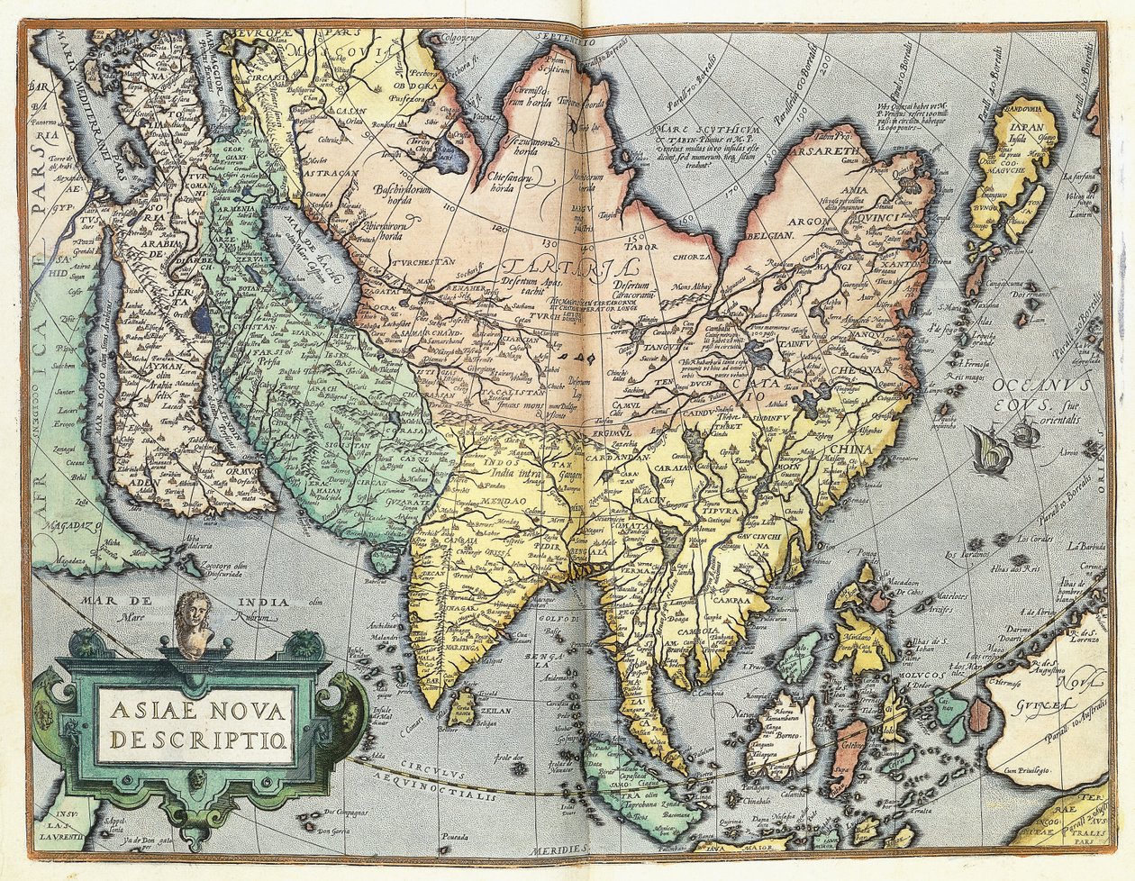Ázsia, 1592 alkotó: Abraham Ortelius