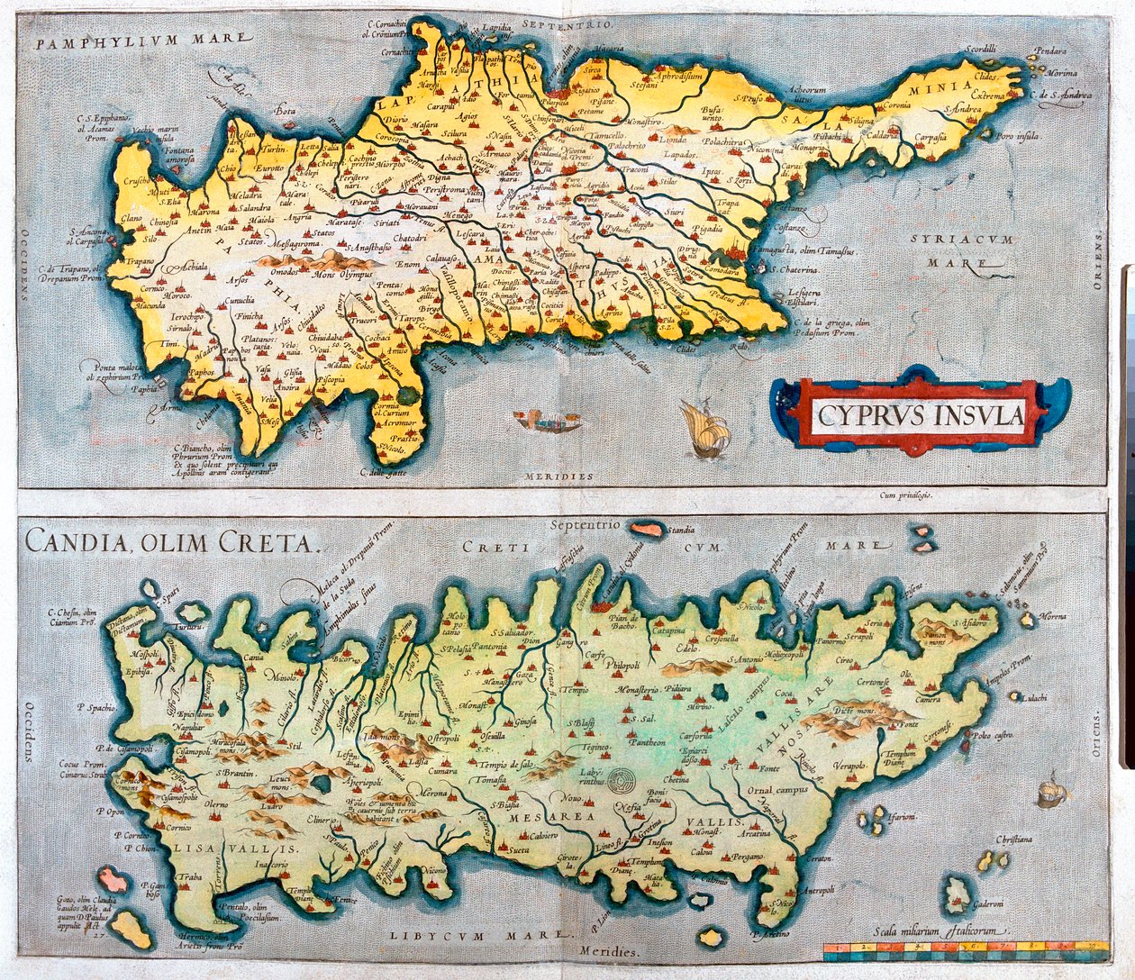 Ciprus, Kréta, Ciprus, Görögország alkotó: Abraham Ortelius