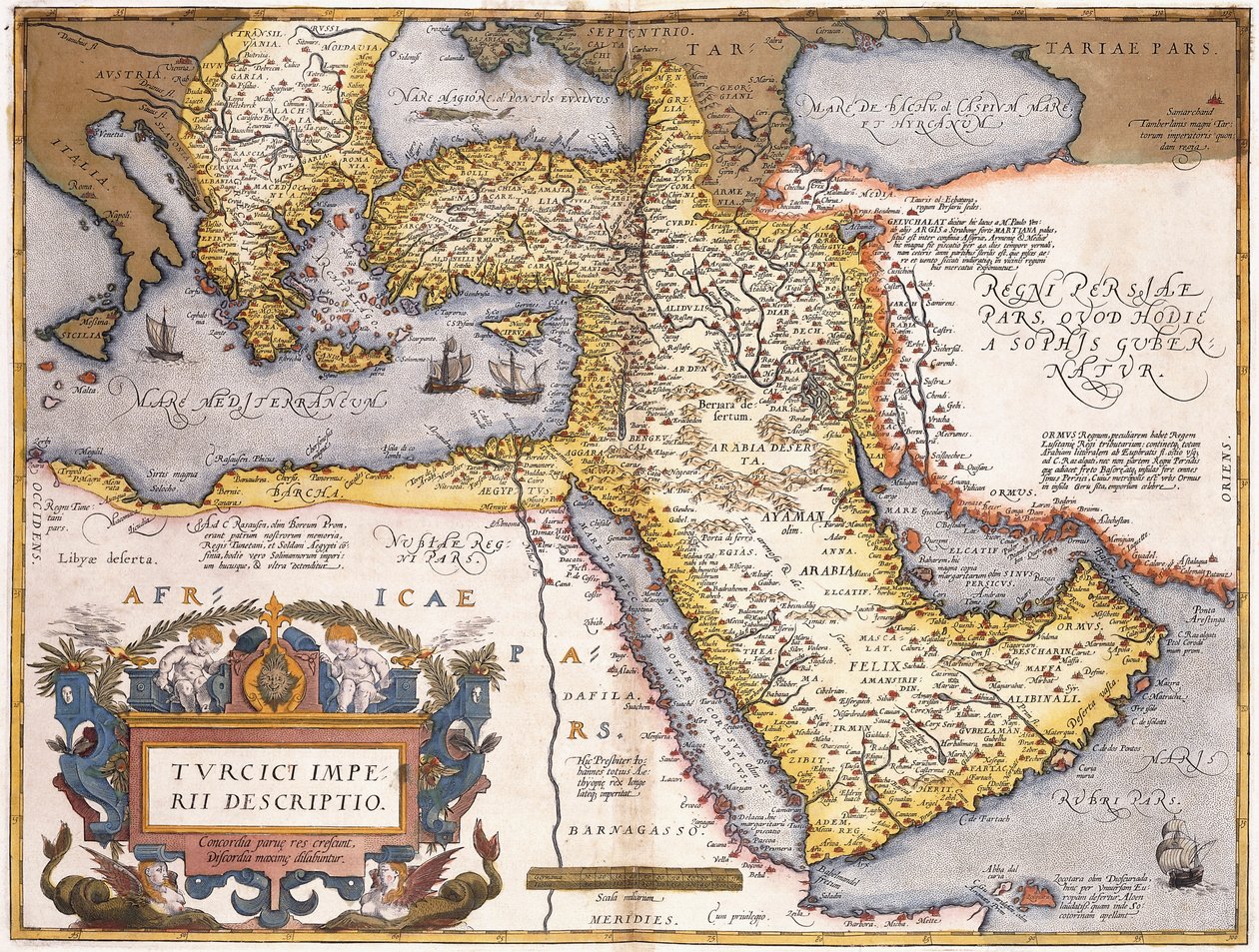 A Török Birodalom térképe, alkotó: Abraham Ortelius