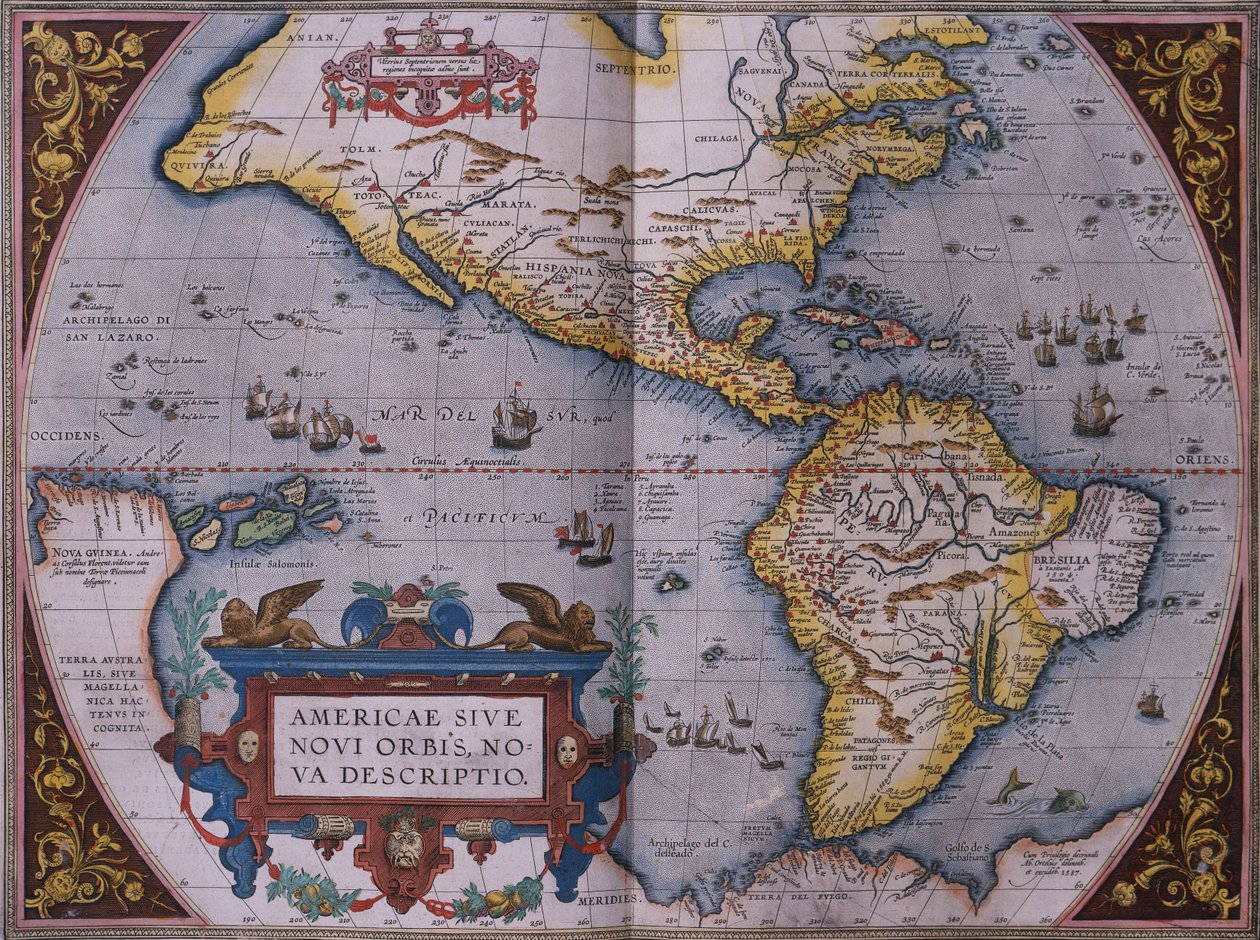 Ortelius térkép az Újvilágról alkotó: Abraham Ortelius