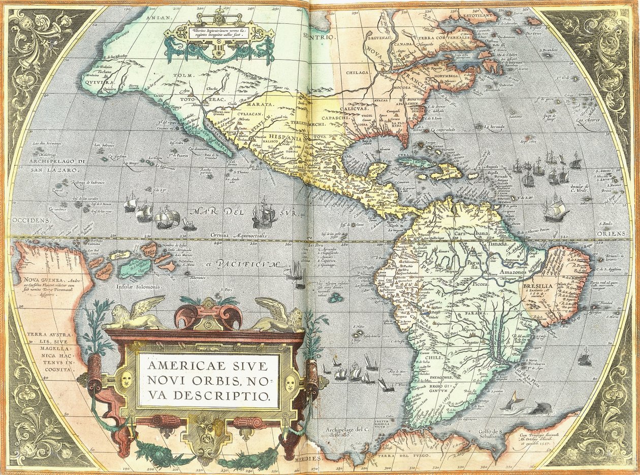 Amerika, 1592 alkotó: Abraham Ortelius