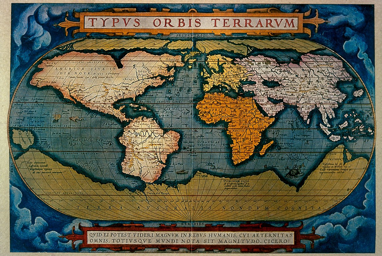 The Planisphere, Anversa térképészete, 1571 alkotó: Abraham Ortelius