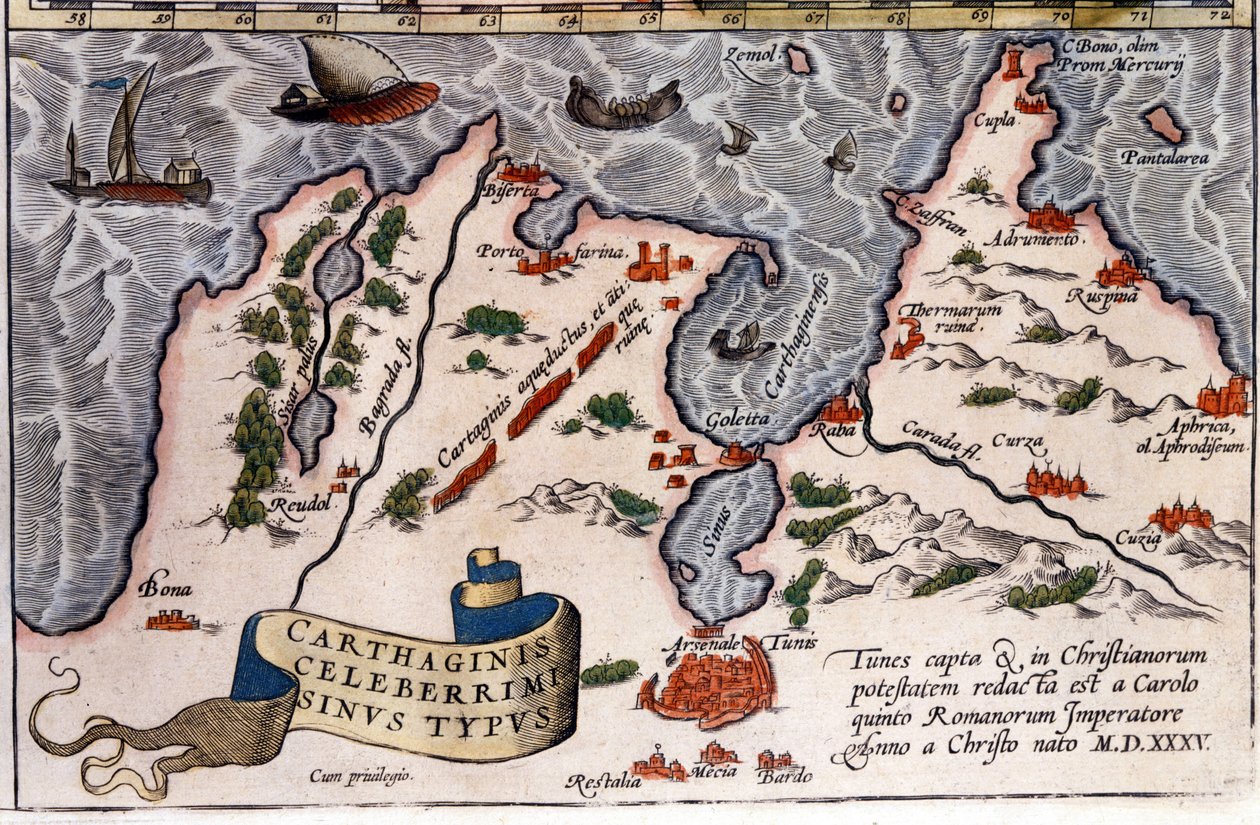 Tunisz – Abraham Ortelius atlasza, Antwerpen alkotó: Abraham Ortelius